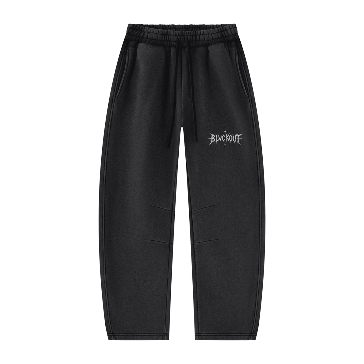 BLVCKOUT Unisex Vintage Wash Barrel Leg Fleece Sweatpants