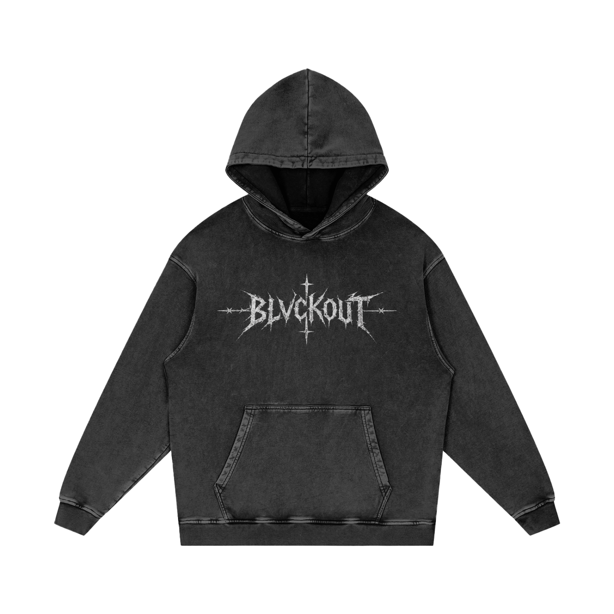BLVCKOUT Snow Washed Loose Cotton Hoodie
